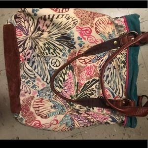 Lucky brand tote bag with leather handles